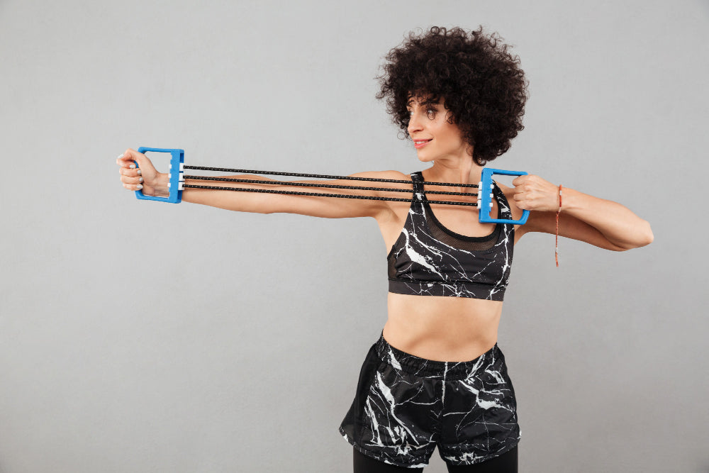 resistance band set with handles